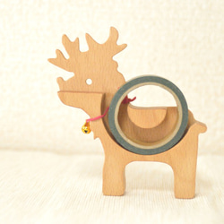 木で切るテープカッター☆トナカイタイプ(クリスマス仕様) 2枚目の画像