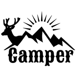 (大) カッティングシート ステッカー 鹿 アニマル camper キャンピングカー 1枚目の画像