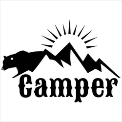 (小)カッティングシート ステッカー クマ 熊 シルエット camper 1枚目の画像