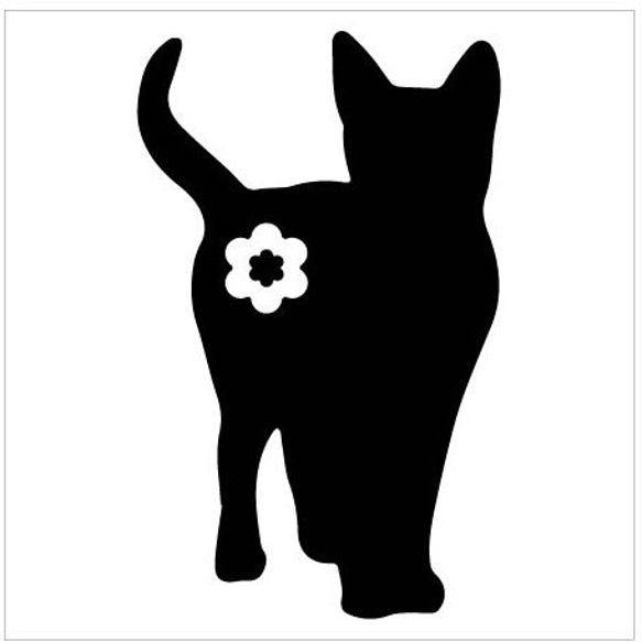 カッティングシート 猫 ① 仁王立ち シルエット CAT ステッカー 1枚目の画像