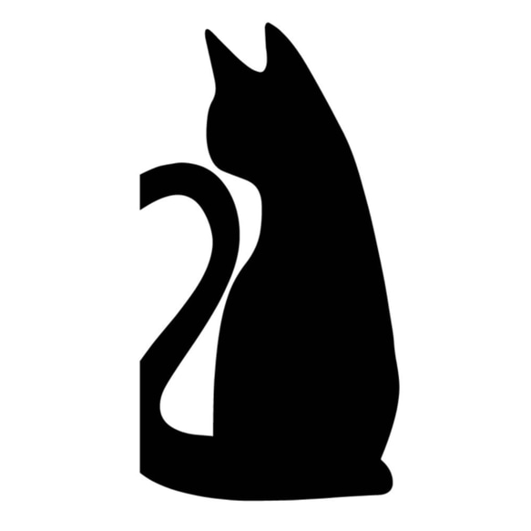 (小)カッティングシート ステッカー 猫シルエット CAT ナンバープレート 2枚目の画像
