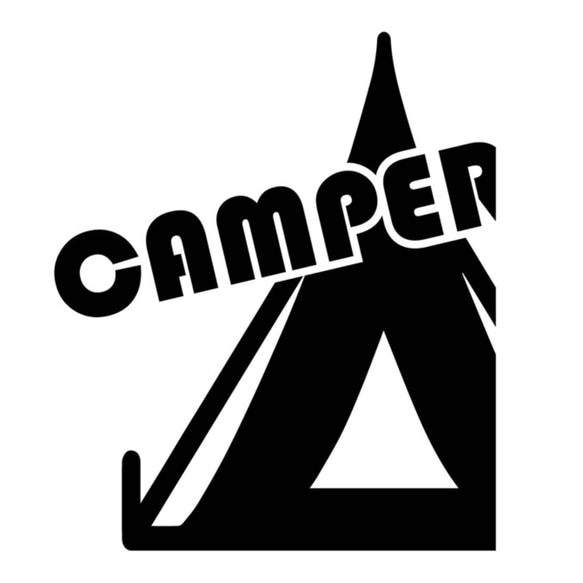 (小)カッティングシート ステッカー テント キャンパー camper プレート 2枚目の画像
