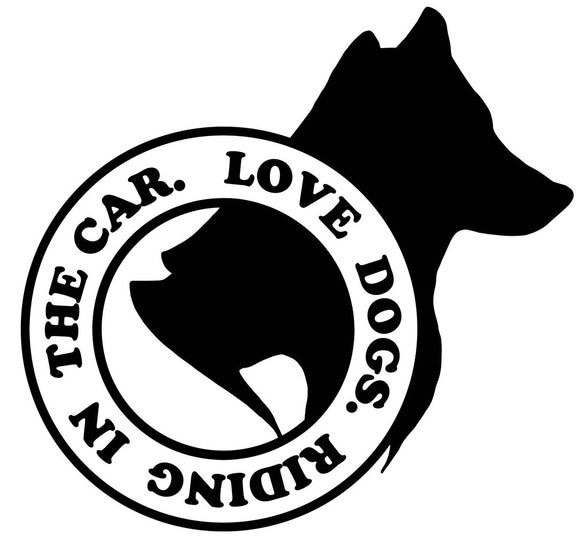 カッティングシート 犬 ドッグ インカー カーステッカー DOG リング 英語 1枚目の画像