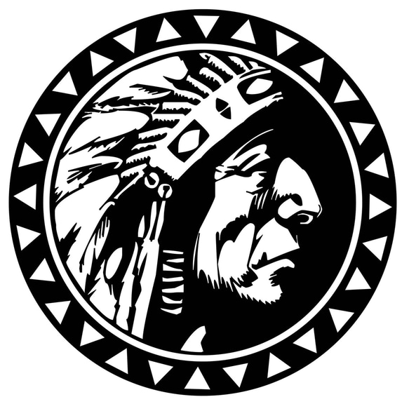 カッティングシート ネイティブ・アメリカン インディアン シルエット ステッカー 1枚目の画像