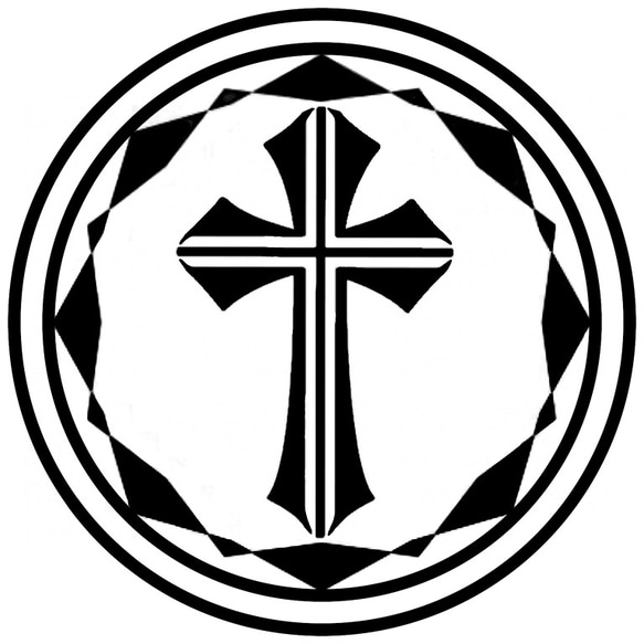カッティングシート 十字架 クロス カーステッカー 12×12cm 1枚目の画像