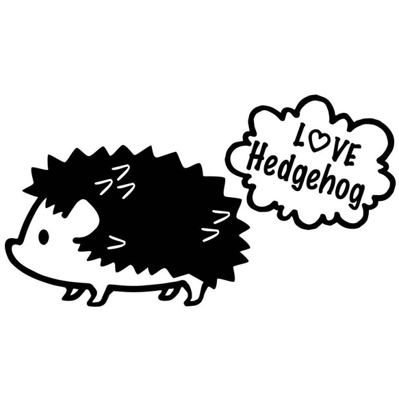 (小) カッティングシート ステッカー ハリネズミ 動物 hedgehog 1枚目の画像