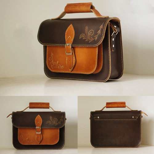 本革手作りのメッセンジャーバッグショルダーバッグ ショルダーバッグ