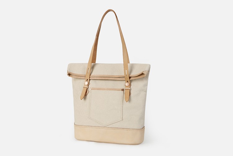 帆布×革手作りの2wayショルダー コンパクトにななめがけ