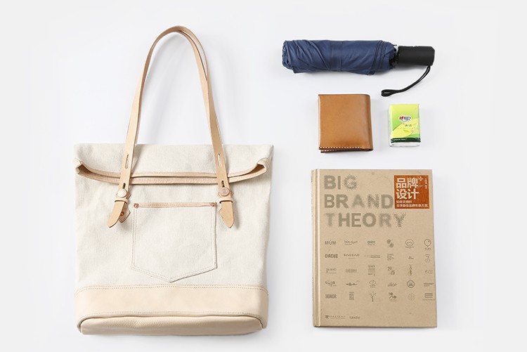 帆布×革手作りの2wayショルダー コンパクトにななめがけ