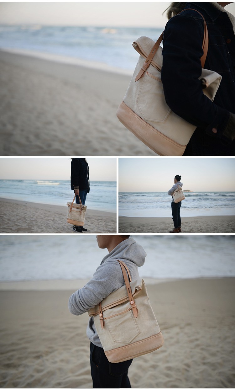 帆布×革手作りの2wayショルダー コンパクトにななめがけ