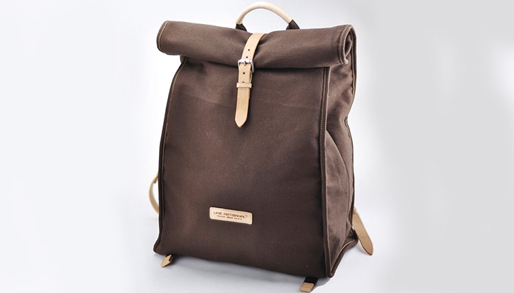 帆布+本革手作りのクラシックリュックサック