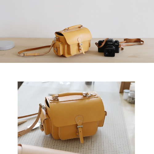 本革 ヌメ革 ハンドバッグ ハンドメイド 四角いバッグ