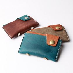 超薄小財布ミニカード入れ革小型カードケース 3枚目の画像