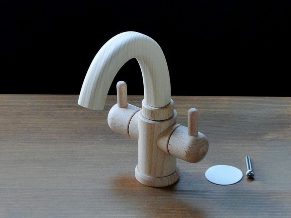 ままごと キッチン パーツ 水栓 立形 ALM-W 3枚目の画像