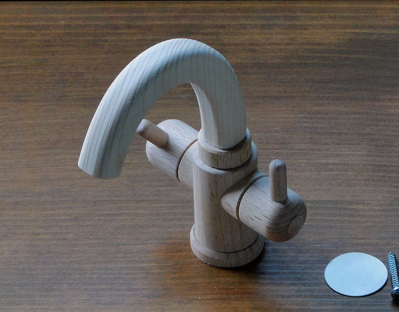 ままごと キッチン パーツ 水栓 立形 ALM-W 4枚目の画像