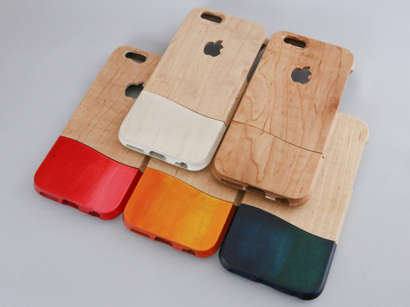 オーダーメイド！【 iPhone 全機種対応　無料修理保証】ウッドケース for iPhone ブルー 太平洋の海! iPhone イタヤカエデ