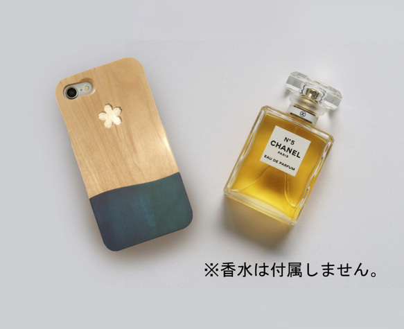 定做！ [型號有限終身保修] iPhone Kaori海藍色木質保護套 第2張的照片