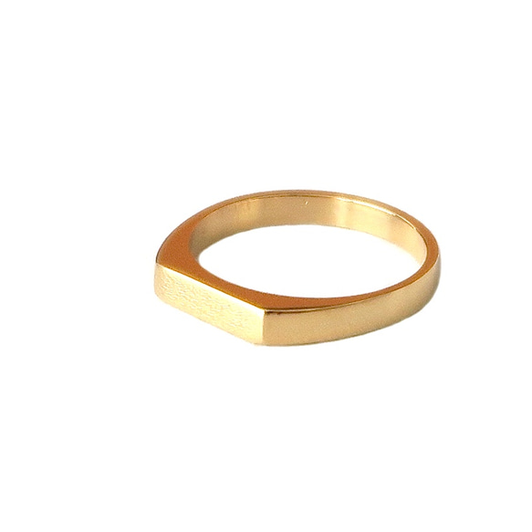 長方平面戒指 | 切面戒指| 精拋光 |高品質14K鍍金 | 簡約金色戒指 |  MINIMALIST| RUISCHE 第10張的照片