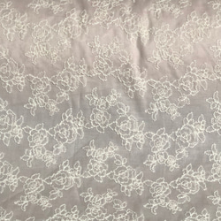 定形郵便送料無料／2色セット・スモークピンク、サックス薔薇刺繍綿レース生地　各48×20cm  Ｒ 4枚目の画像
