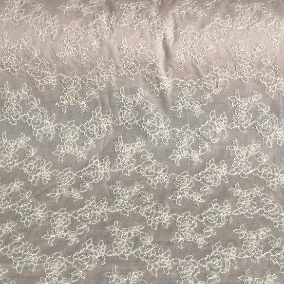 定形郵便送料無料／日本製・2色セット・薔薇刺繍綿レース生地　各96×50cm Ｒ 2枚目の画像