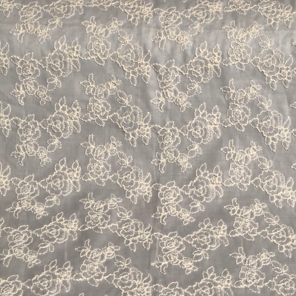 定形郵便送料無料／日本製・2色セット・薔薇刺繍綿レース生地　各96×50cm Ｒ 5枚目の画像