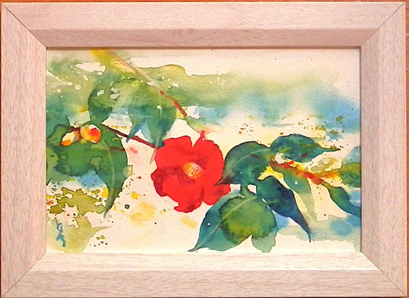 ヤブツバキ油彩 ヤブツバキ 絵画 向井靖子 通販 8612922｜Creema(クリーマ