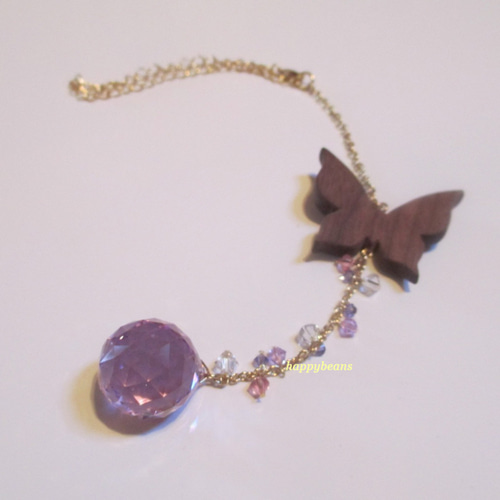 車用】ミニサンキャッチャー（バイオレット／深い癒しのバタフライ