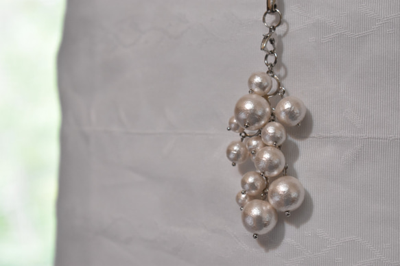 棉珍珠帶裝飾（生根/金白色） 第7張的照片