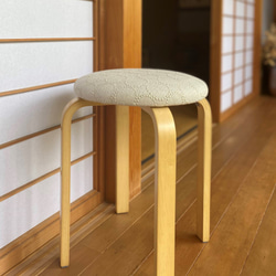 皆川明×Kvadrat　タンバリンスツール【白色/ナチュラルフレーム】送料無料 3枚目の画像