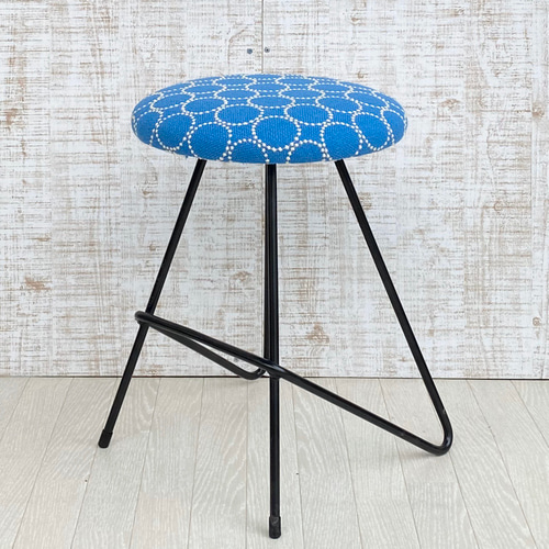 【美品】kvadrat 皆川明 タンバリン スツール スツール 皆川明×Kvadrat タンバリンスツール青色/ナチュラルフレーム