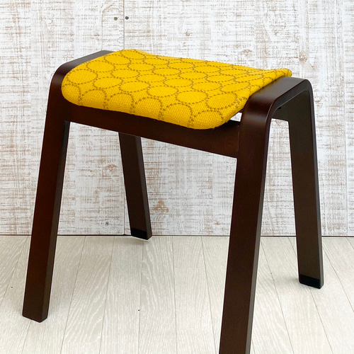 【美品】kvadrat 皆川明 タンバリン スツール スツール 皆川明×Kvadrat タンバリンスツール黄色/ナチュラルフレーム