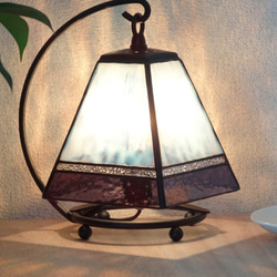 受注制作】アンティーク・小さなランプ・スクエア（ラベンダー