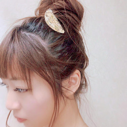 ★期間限定価格★半円ボタニカルヘアクリップ★ピンク♪ 6枚目の画像