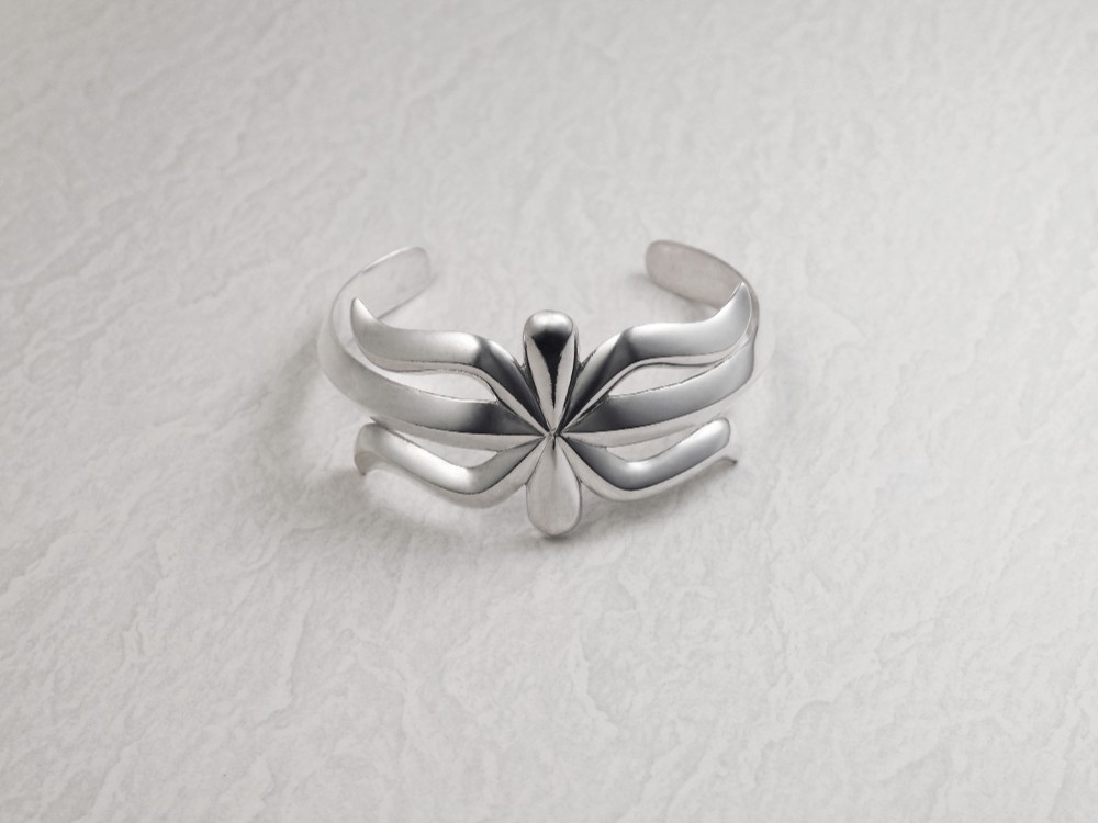 Navajo Sandcast style 925 silver Spider Bangle 6,630円