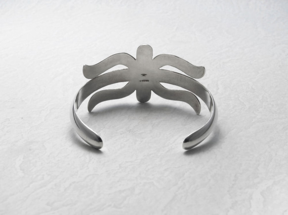 Navajo Sandcast style 925 silver Spider Bangle 3枚目の画像