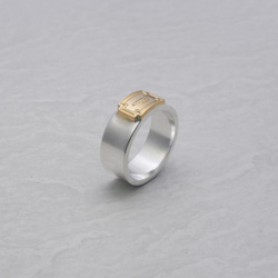 925 silver ring with 18k gold Anviology logo tag 2枚目の画像