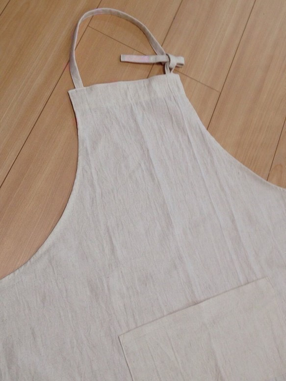 エプロン❃ハーフリネン 受注製作 ロング丈 お好きな色選べます❃ 3枚目の画像