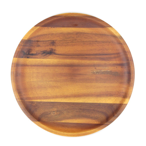 木製圓淺盤Φ25 x H2〞(深木色) 餐盤 水果盤 木盤 相思木 橡膠木 快速出貨 第2張的照片