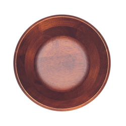 木製日式沙拉碗Φ17.5 x H5.7〞 木碗 湯碗 餐碗 凹底碗 日式 橡膠木 快速出貨 第2張的照片