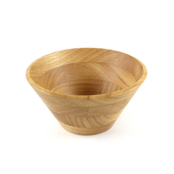 木製凹底沙拉碗Φ15.8 x H7.5〞(原木色) 木碗 湯碗 餐碗 凹底碗 橡膠木 快速出貨 第1張的照片