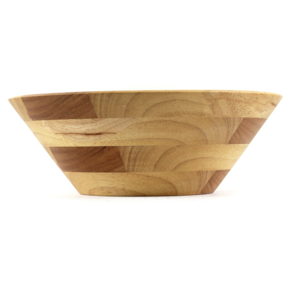 木製凹底沙拉碗Φ22.6 x H8〞(原木色) 木碗 湯碗 餐碗 凹底碗 橡膠木 快速出貨 巧木 第3張的照片