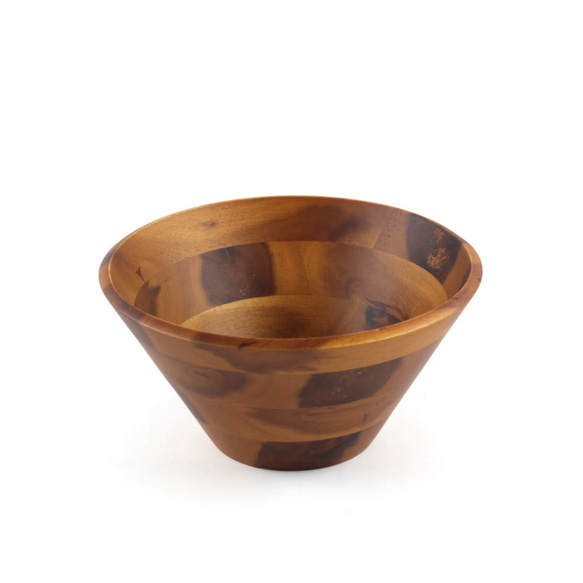 木製凹底沙拉碗Φ14 x H5.8〞(深色) 木碗 湯碗 餐碗 凹底碗 相思木 快速出貨 第1張的照片