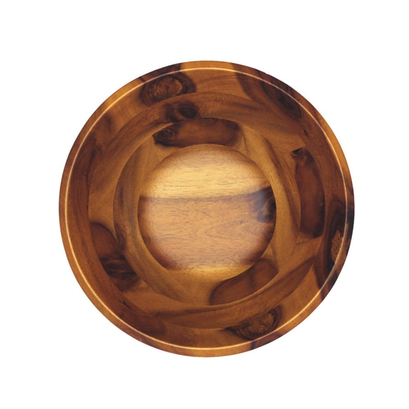 木製凹底沙拉碗Φ17.8 x H8〞(深色) 木碗 湯碗 餐碗 凹底碗 相思木 快速出貨 第2張的照片