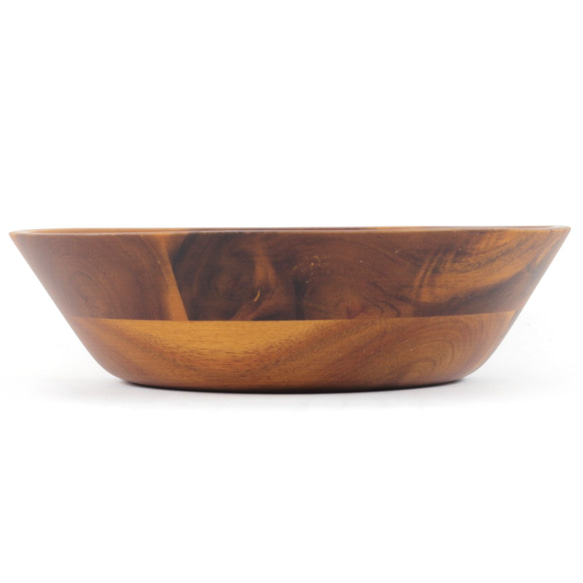 木製平底沙拉碗Φ13.7 x H3〞(深色) 木碗 湯碗 餐碗 平底碗 相思木 快速出貨 第3張的照片