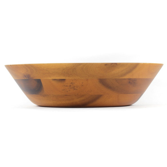 木製平底沙拉碗Φ23 x H6〞(深色) 木碗 湯碗 餐碗 平底碗 相思木 快速出貨 第3張的照片
