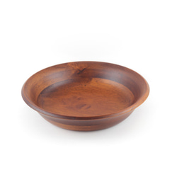 木製淺碗Φ17.5 x H3.7〞(紅木色) 木碗 湯碗 餐碗 平底碗 日式 橡膠木 快速出貨 第1張的照片