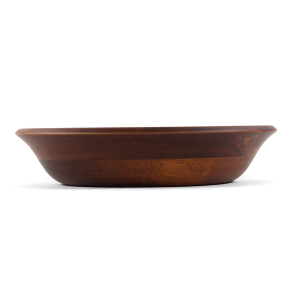 木製淺碗Φ17.5 x H3.7〞(紅木色) 木碗 湯碗 餐碗 平底碗 日式 橡膠木 快速出貨 第3張的照片