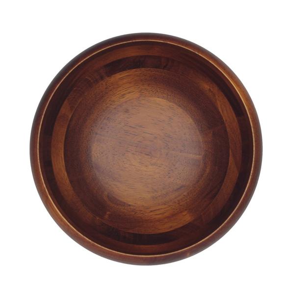 木製沙拉碗IV Φ17 x H8〞(深色) 木碗 湯碗 餐碗 凹底碗 胖碗 橡膠木 快速出貨 第2張的照片