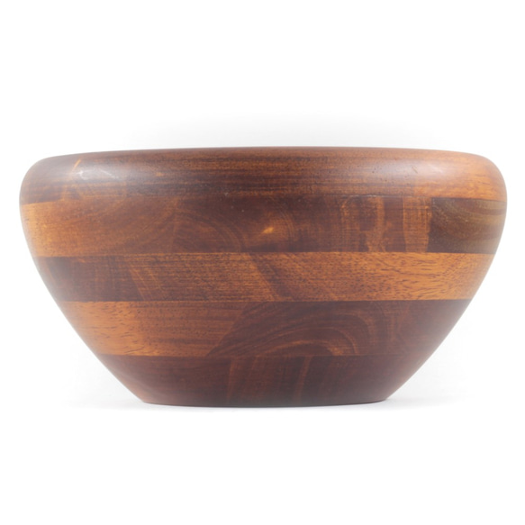 木製沙拉碗IV Φ17 x H8〞(深色) 木碗 湯碗 餐碗 凹底碗 胖碗 橡膠木 快速出貨 第3張的照片