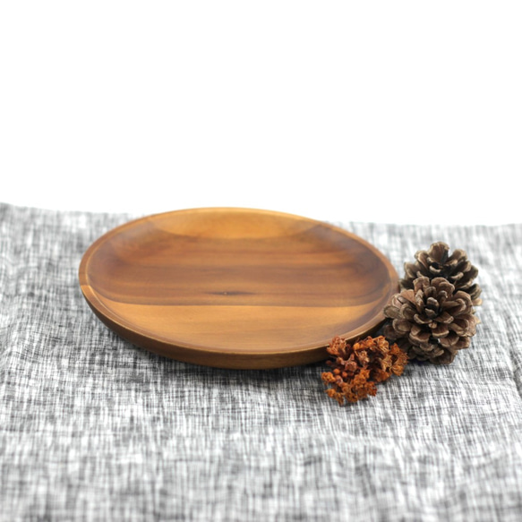 CiaoWood〞木製圓淺盤〡餐盤〡水果盤〡木盤〡相思木 第1張的照片